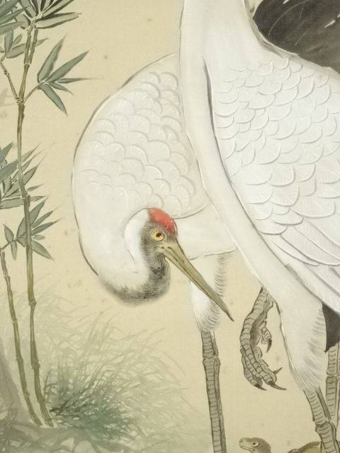 道具 ] - 道具 村田秀峰筆 松竹梅鶴亀 肉筆絹本掛軸（共箱・二重箱